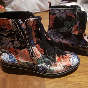 Floral Combat Boots